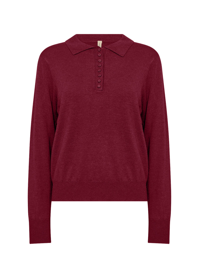 Soyaconcept - Dollie Burgundy Polo Long Sleeve Jumper