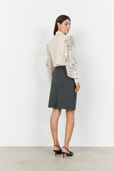 Soyaconcept - Dollie Top with Sequin Sleeves in Black