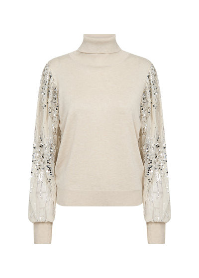Soyaconcept - Dollie Top with Sequin Sleeves in Black