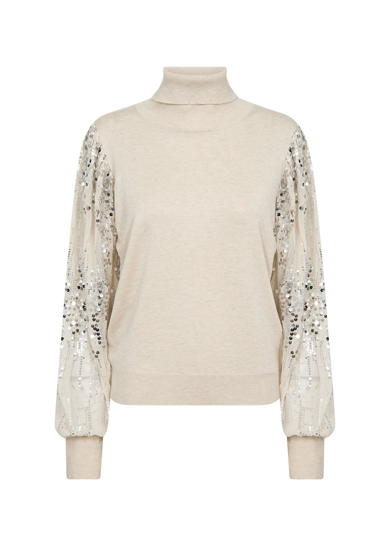 Soyaconcept - Dollie Top with Sequin Sleeves in Black