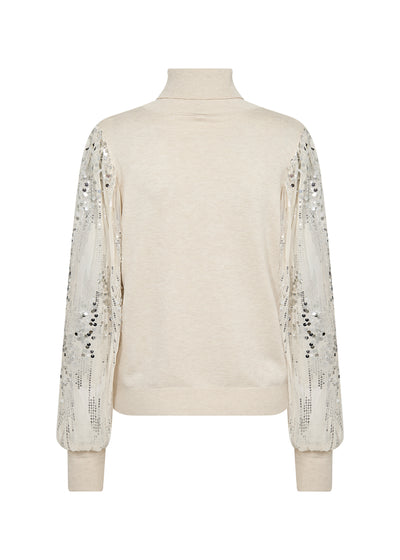 Soyaconcept - Dollie Top with Sequin Sleeves in Black