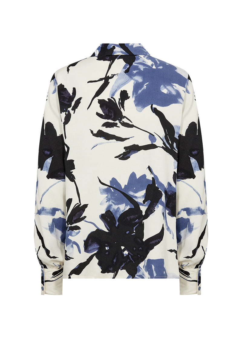 Soyaconcept - Bene Shirt Cream with Blue Flowers