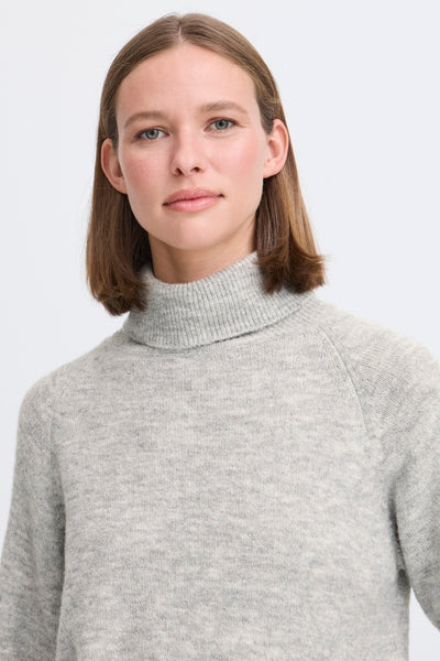 B Young - Monna Grey Melange Rollneck