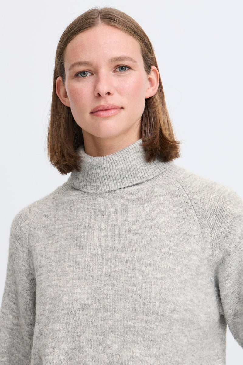 B Young - Monna Grey Melange Rollneck