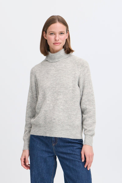 B Young - Monna Grey Melange Rollneck