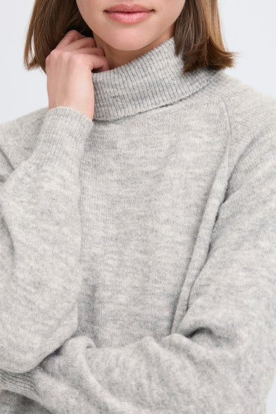 B Young - Monna Grey Melange Rollneck