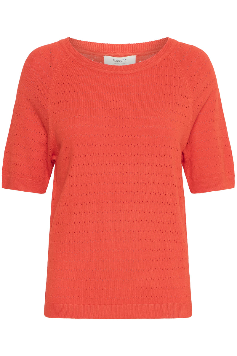 B Young - Omanja Short Sleeve Jumper in Flame Scarlet