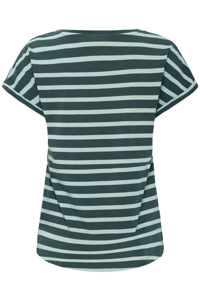 B Young - Pamila Oneck T-Shirt in Green Gables Mix back view on white background