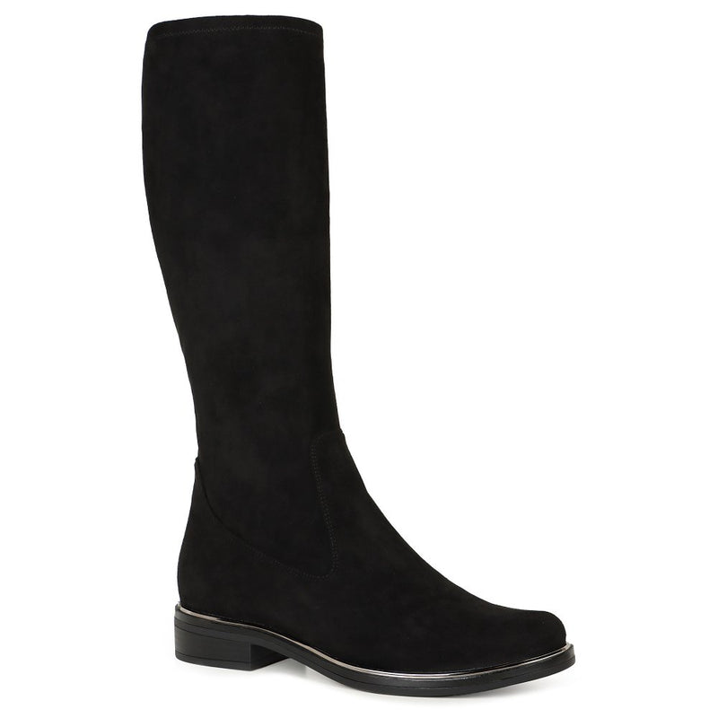 Caprice - Stretch Knee High Boots in Black or Grey with Silver Trim