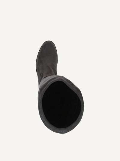 Caprice - Stretch Knee High Boots in Black or Grey with Silver Trim