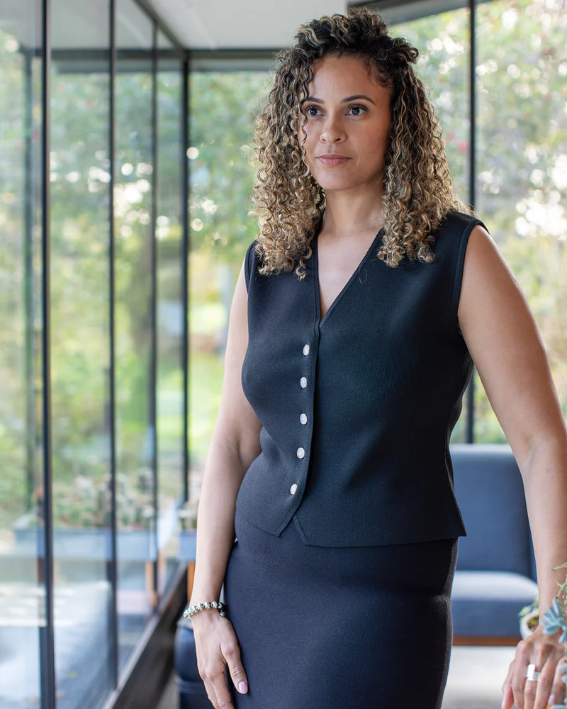 Chalk - Peta Waistcoat in Black