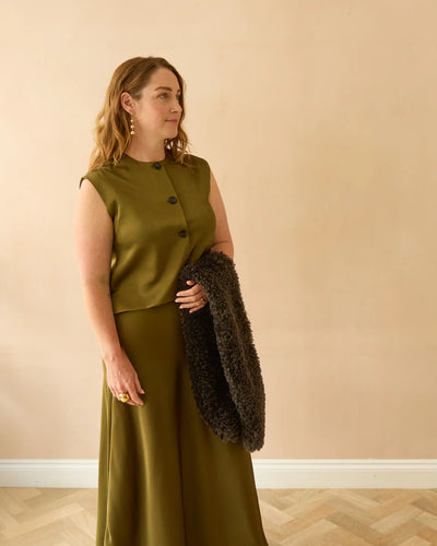 Chalk - Sally Waistcoat in Avocado Green