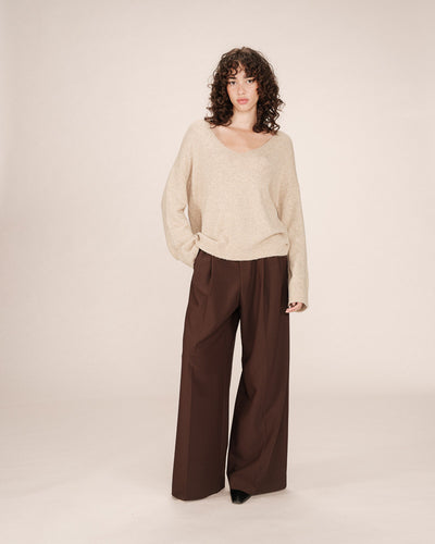 Grace & Mila - Cream/Gold V-Neck Jumper