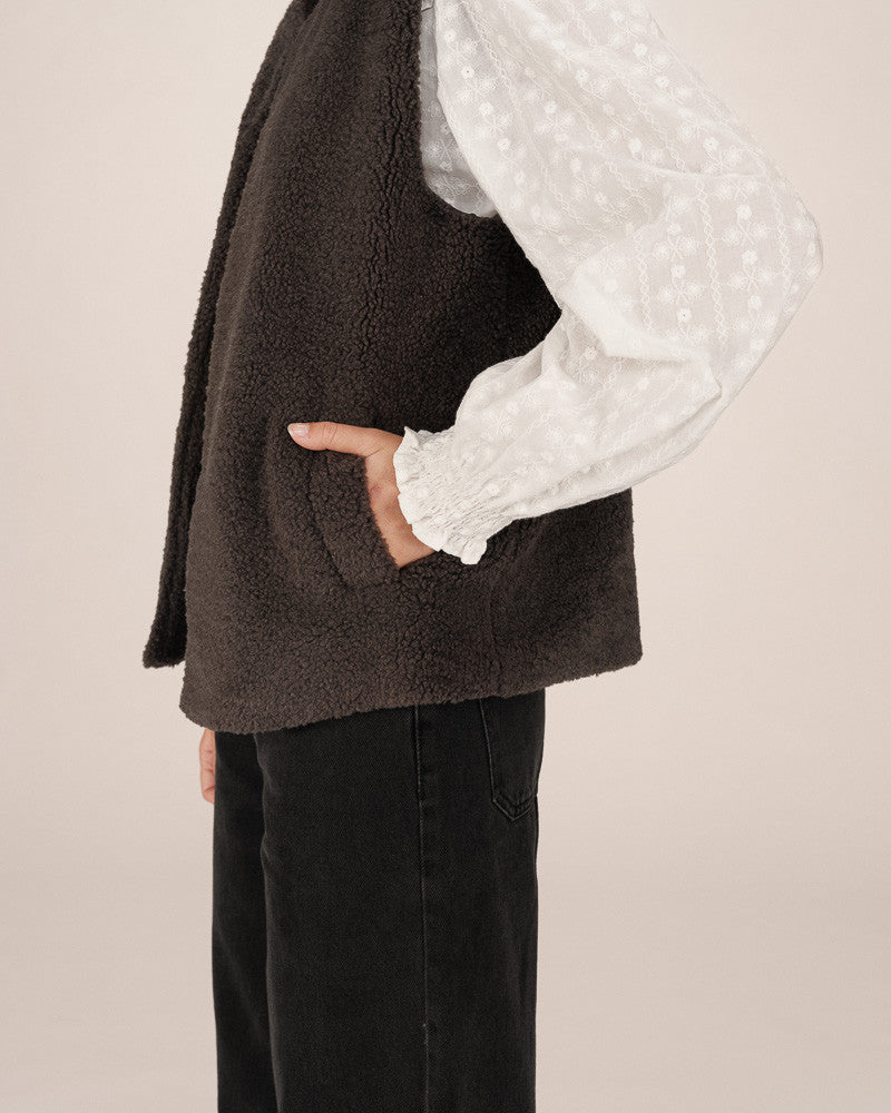 Grace & Mila - Fleecy Dark Grey Waistcoat