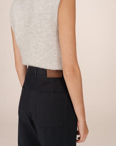 Grace & Mila - Navy Wide Leg Crop Trousers