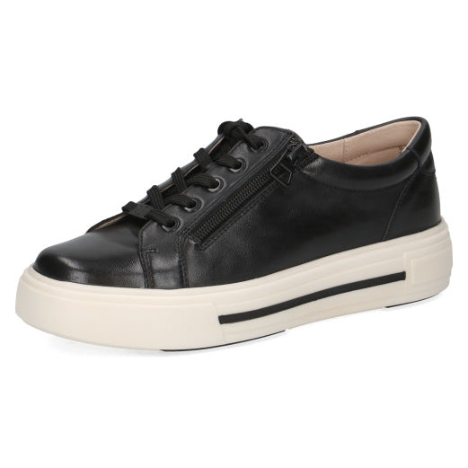 Caprice - Black Zip Lace Up Trainer