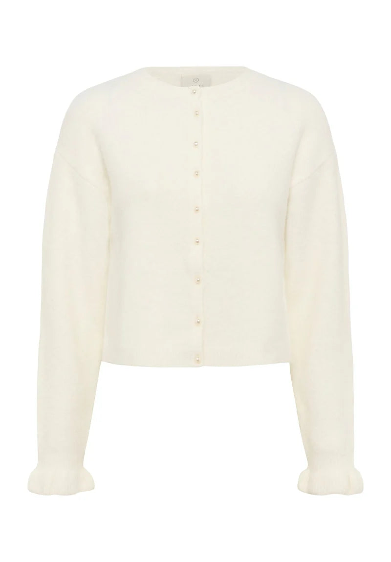 White cardigan on a white background