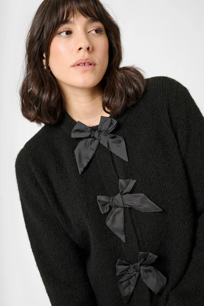 Kaffe - May Knit Cardigan with Bows in Black