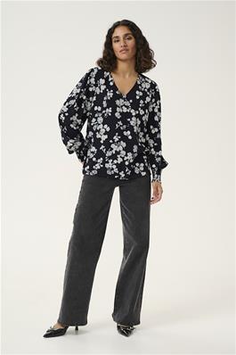Kaffe - Alice Blouse in Navy shown on a model