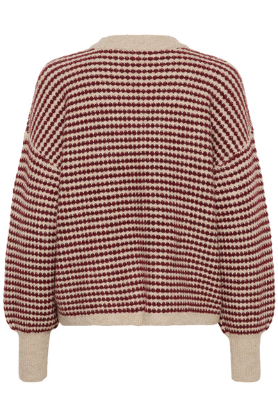 back view kaffe ellery Textured sweater on a white background