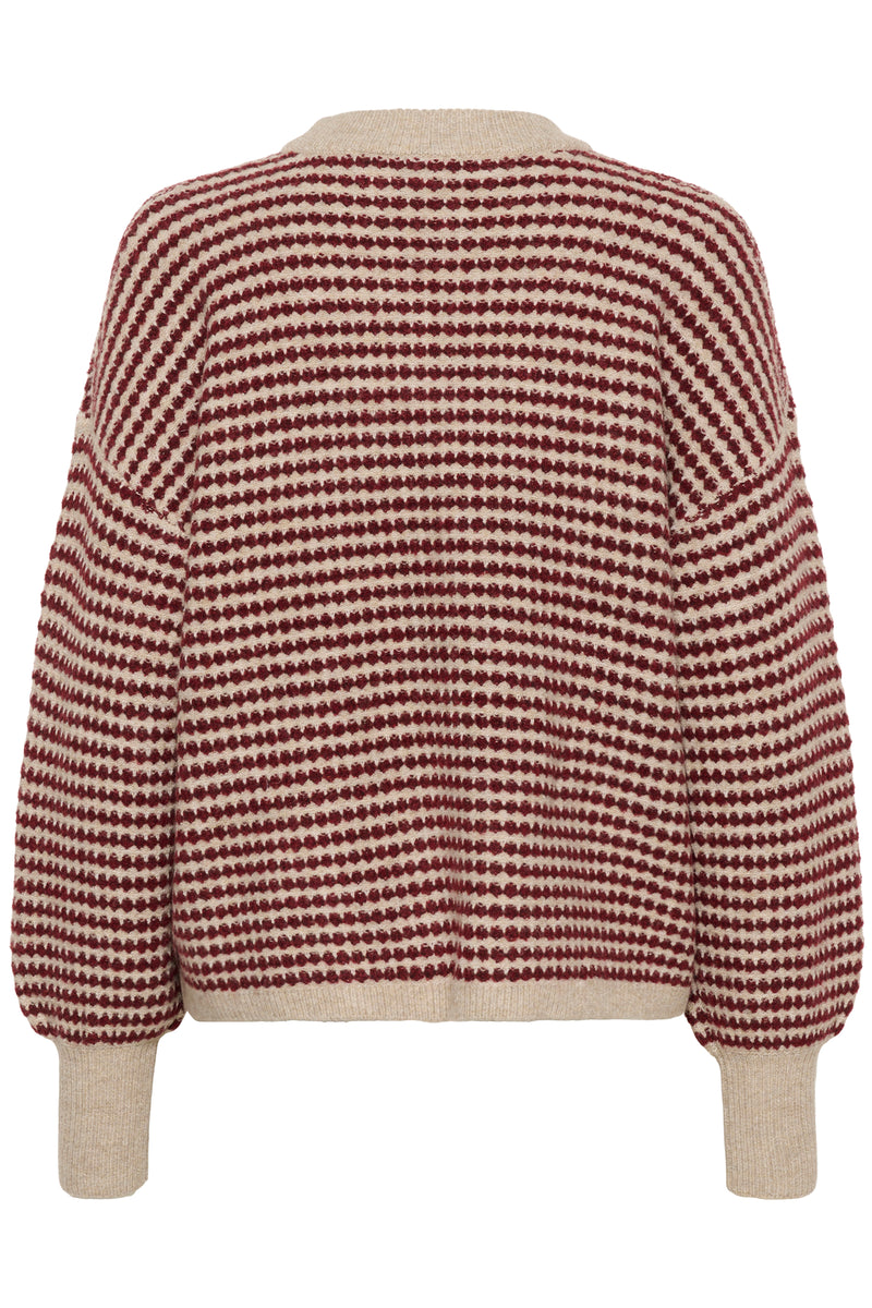 back view kaffe ellery Textured sweater on a white background