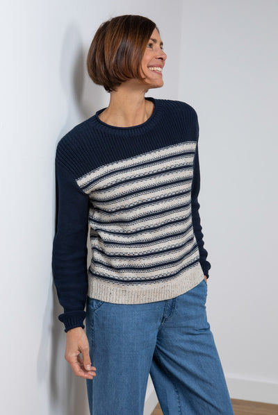 Lily & Me - Bay Navy & Oatmeal Jumper