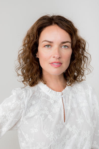 Lily & Me - Emily ivory long-sleeved embroidered shirt