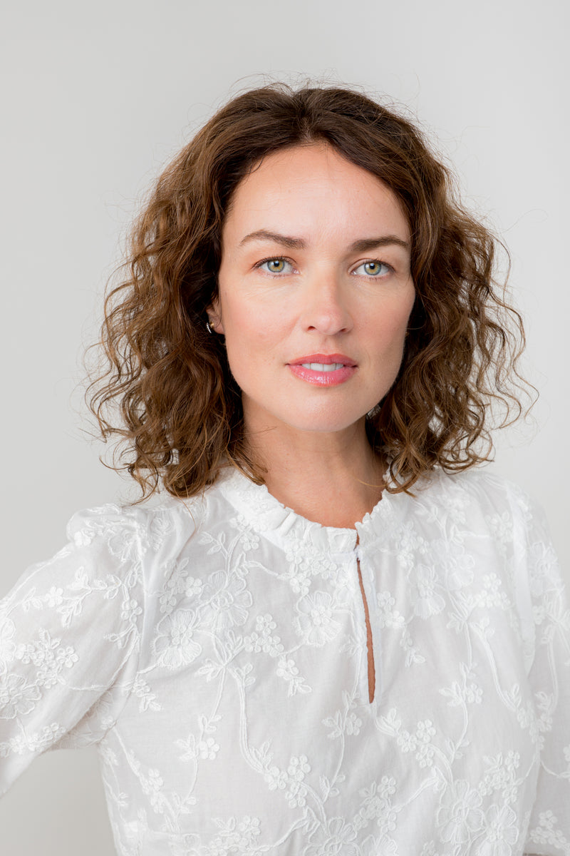 Lily & Me - Emily ivory long-sleeved embroidered shirt