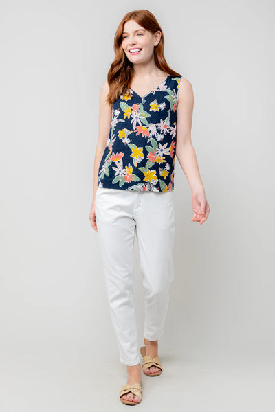 Lily & Me - Sadie Vest Top teamed with white crops