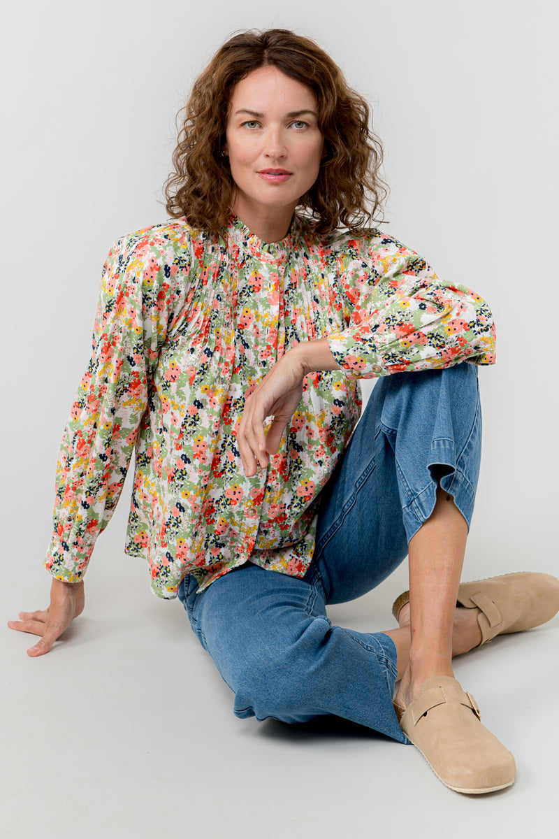 Lily & Me - Flora Coral Blouse Mayflower