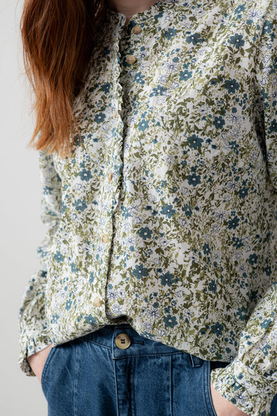 Lily & Me - Rachel Frill Blouse in Moss