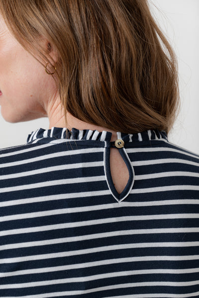 Lily & Me - Marnie Frill Stripe Top in Navy