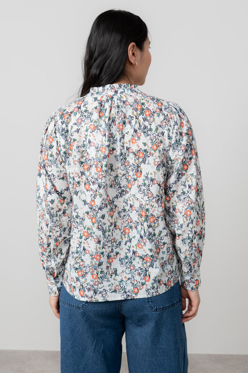 Lily & Me - Flora Blouse. Feather Ditsy Design