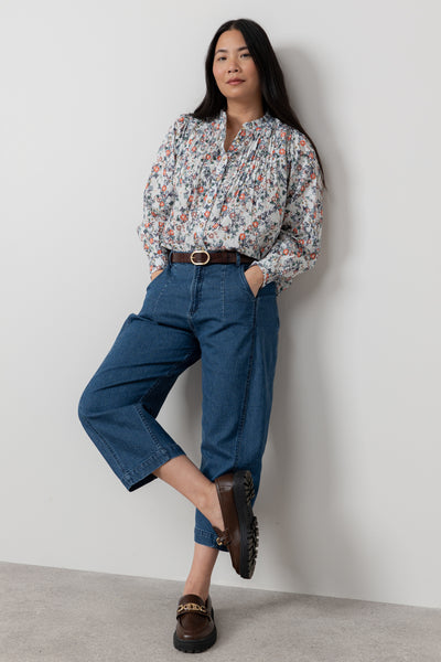 Lily & Me - Flora Blouse. Feather Ditsy Design