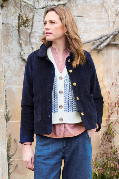 Lily & Me - Gywenth Fair Isle Waistcoat in Navy/Cream