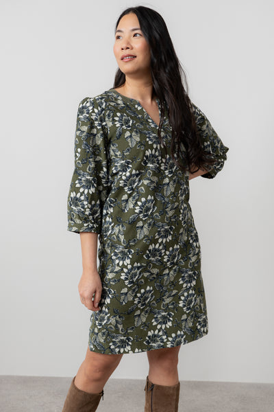Lily & Me -  Harvest Cord Dress in Moss Green