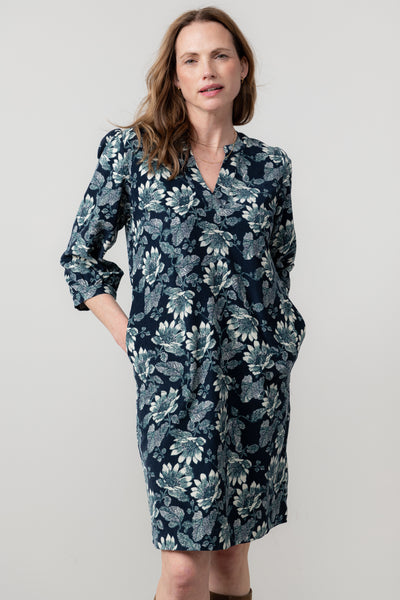 Lily & Me -  Harvest Cord Dress in Moss Green and Navy