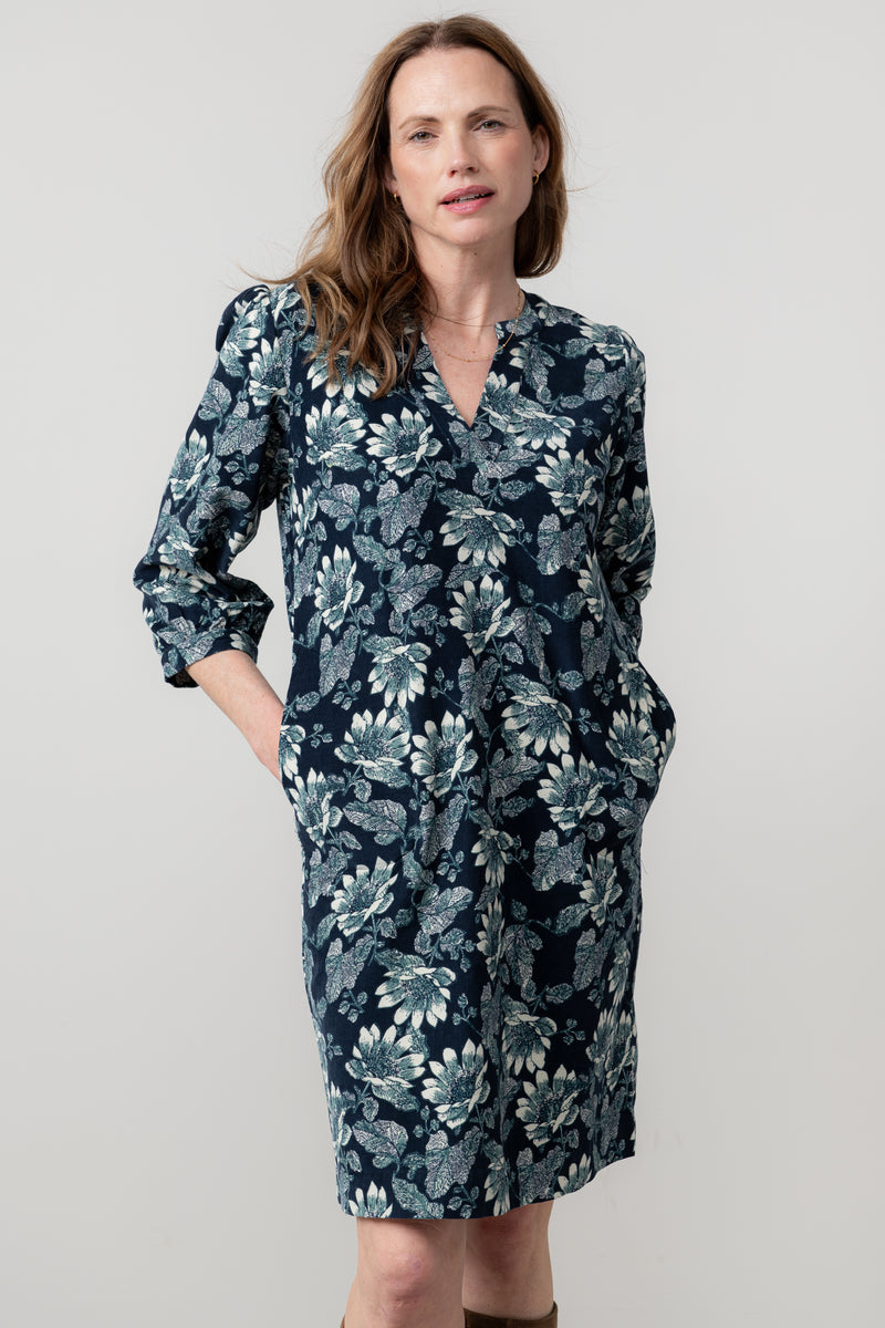 Lily & Me -  Harvest Cord Dress in Moss Green and Navy