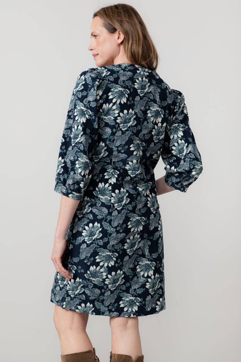 Lily & Me -  Harvest Cord Dress in Moss Green and Navy