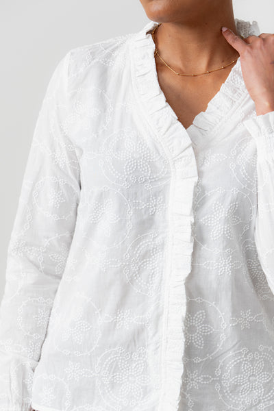 Lily & Me - Kit White Embroidered Blouse