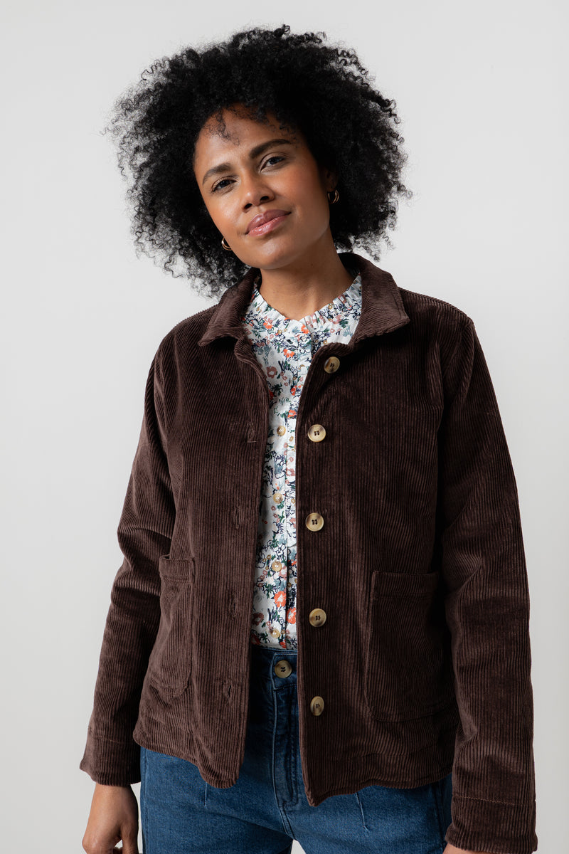 Lily & Me - Ash Cord Jacket in Chocolate or Navy