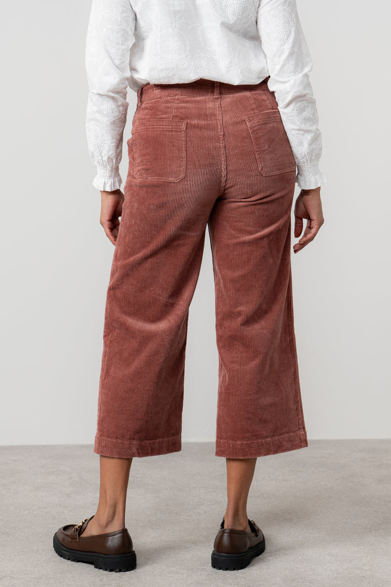 Lily & Me - Isla Crop Trousers in Antique Rose, Classic Navy or Chocolate Brown