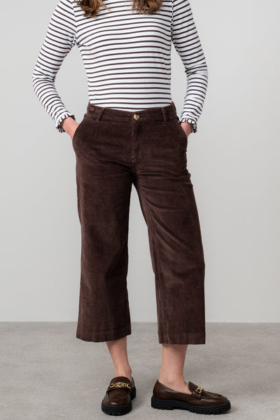 Lily & Me - Isla Crop Trousers in Antique Rose, Classic Navy or Chocolate Brown