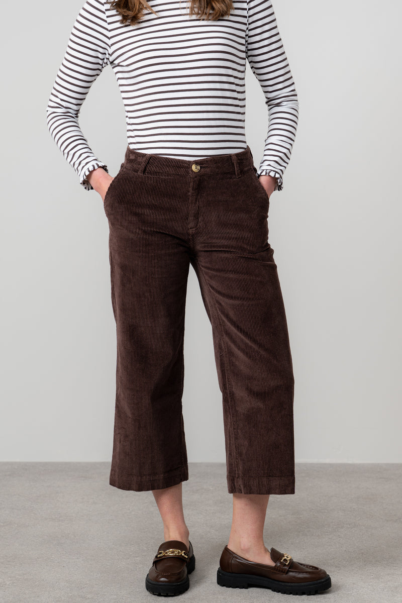 Lily & Me - Isla Crop Trousers in Antique Rose, Classic Navy or Chocolate Brown