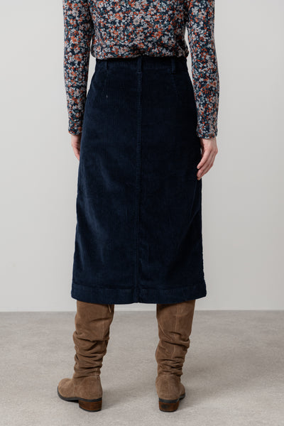 Lily & Me - Penrose Cord Skirt in Navy
