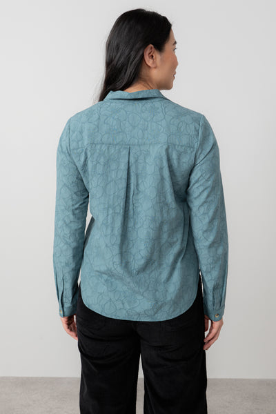 Lily & Me - Patsy Shirt Plain Jacquard in Sea Mist