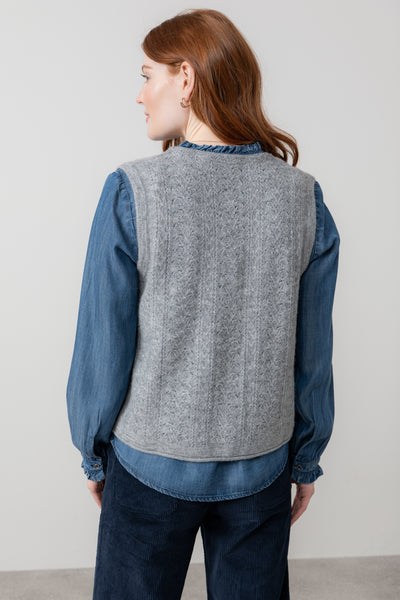Lily & Me - Marly Knitted Waistcoat in Moss, Gray or Petrol Blue