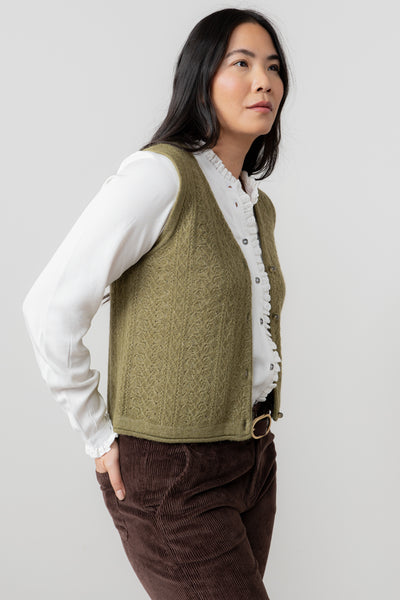 Lily & Me - Marly Knitted Waistcoat in Moss, Gray or Petrol Blue