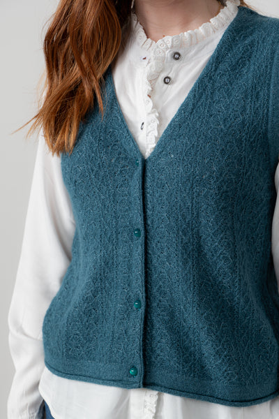 Lily & Me - Marly Knitted Waistcoat in Moss, Gray or Petrol Blue