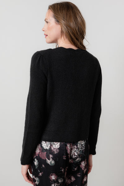 Lily & Me - Imogen Black Crop Cardigan in Black